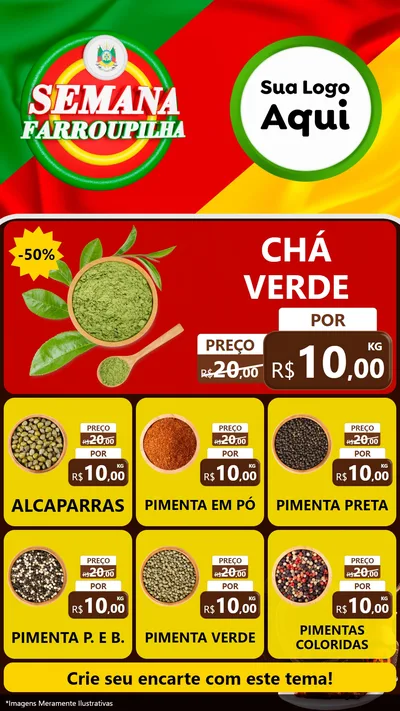 Modelo de Rede Social para Stories com o tema Semana Farroupilha para Produtos Naturais