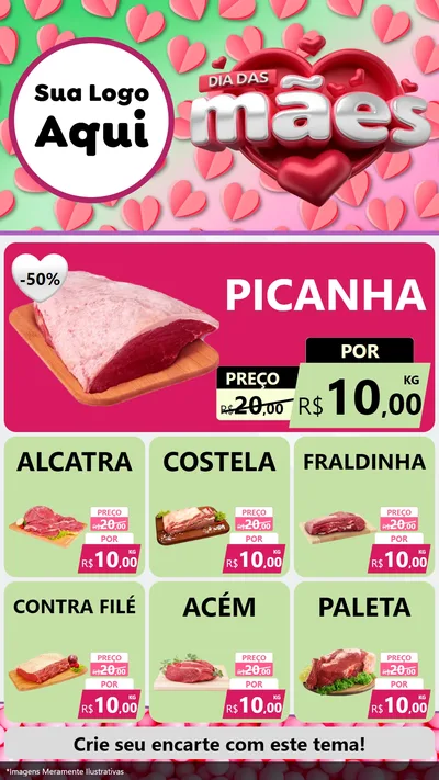 Modelo de Rede Social para Stories com o tema Dia das Mães para Açougue