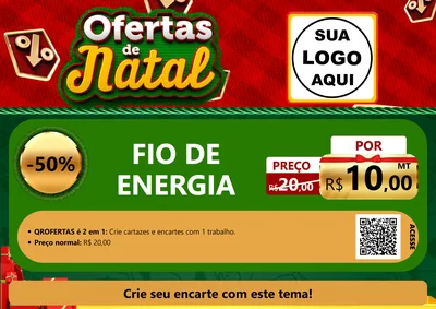 Modelo de Cartaz para Cartaz A4 Horizontal com o tema Ofertas de Natal para Materiais Elétricos