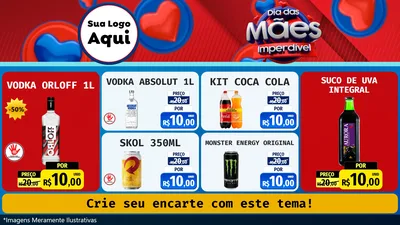 Modelo de TV para TV Horizontal com o tema Dia Das Mães Imperdível para Distribuidora de bebidas