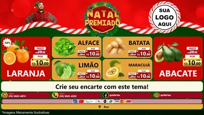 Modelo de TV para TV Horizontal com o tema Natal Premiado para Hortifrúti