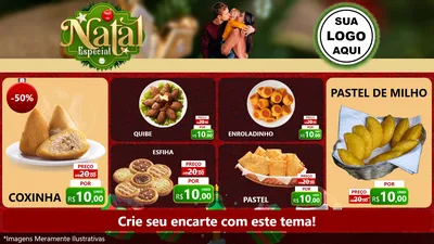 Modelo de TV para TV Horizontal com o tema Natal Especial para Salgadaria