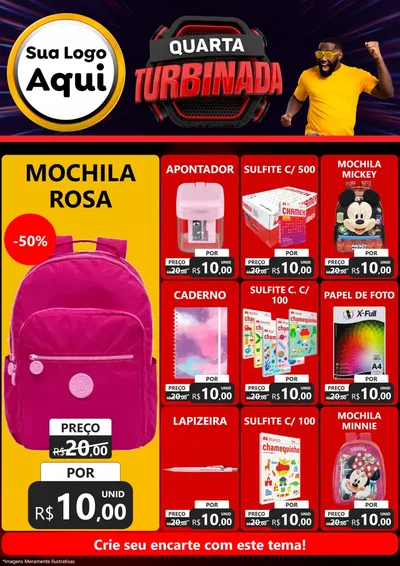 Modelo de Encarte para Encarte A4 Vertical com o tema Quarta Turbinada para Papelaria