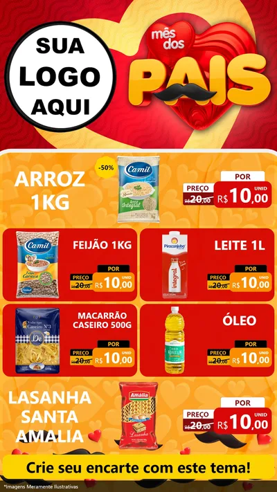 Modelo de TV para TV Vertical com o tema Mês Dos Pais para Supermercado
