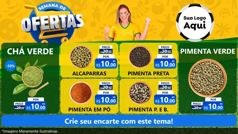 Modelo de TV para TV Horizontal com o tema Semana de Ofertas - Copa para Produtos Naturais