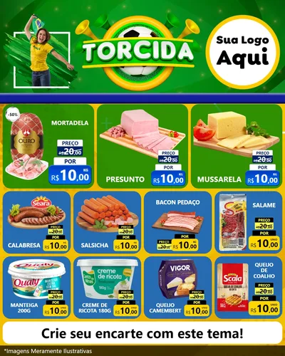 Modelo de Rede Social para Feed Instagram com o tema Torcida para Frios e Laticínios