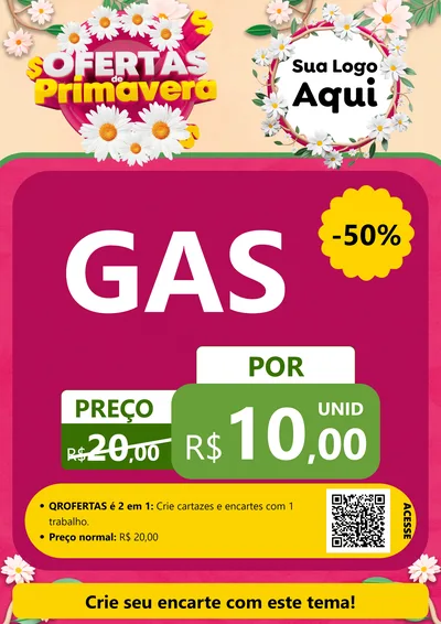 Modelo de Cartaz para Cartaz A4 Vertical com o tema Ofertas de Primavera para Água e gás