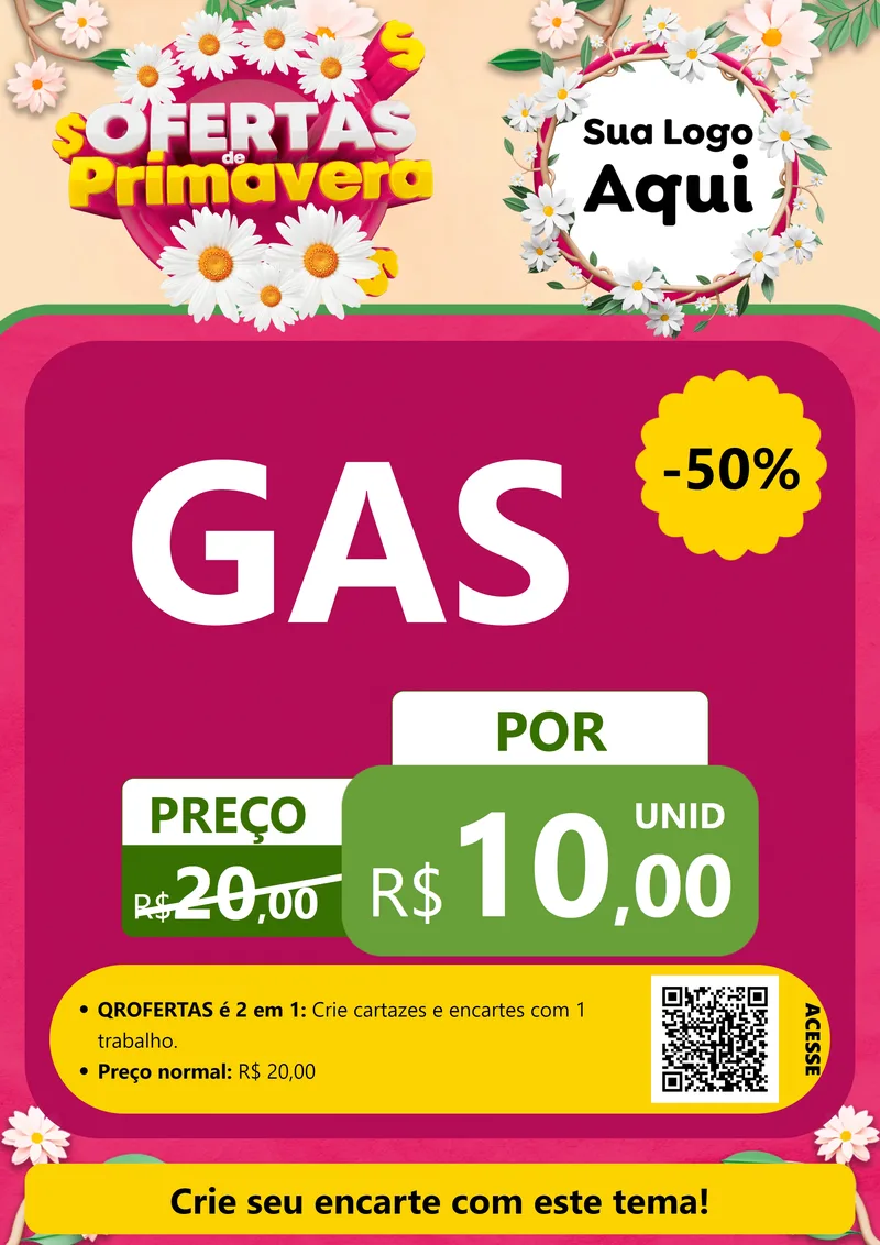Modelo de Cartaz para Cartaz A4 Vertical com o tema Ofertas de Primavera para Água e gás