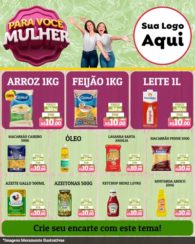 Modelo de Rede Social para Feed Instagram com o tema Para Você Mulher para Supermercado