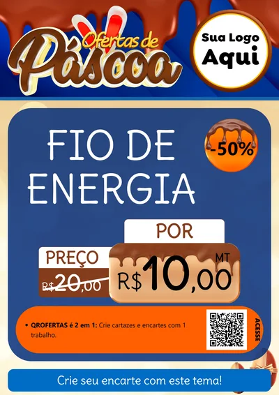 Modelo de Cartaz para Cartaz A4 Vertical com o tema Ofertas de Páscoa para Materiais Elétricos