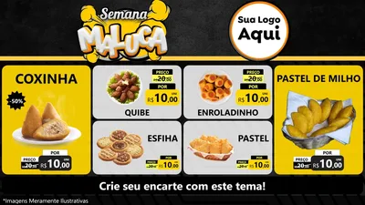 Modelo de TV para TV Horizontal com o tema Semana Maluca para Salgadaria