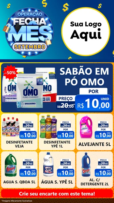 Modelo de Rede Social para Stories com o tema Operação Fecha Mês Setembro para Produtos de Limpeza