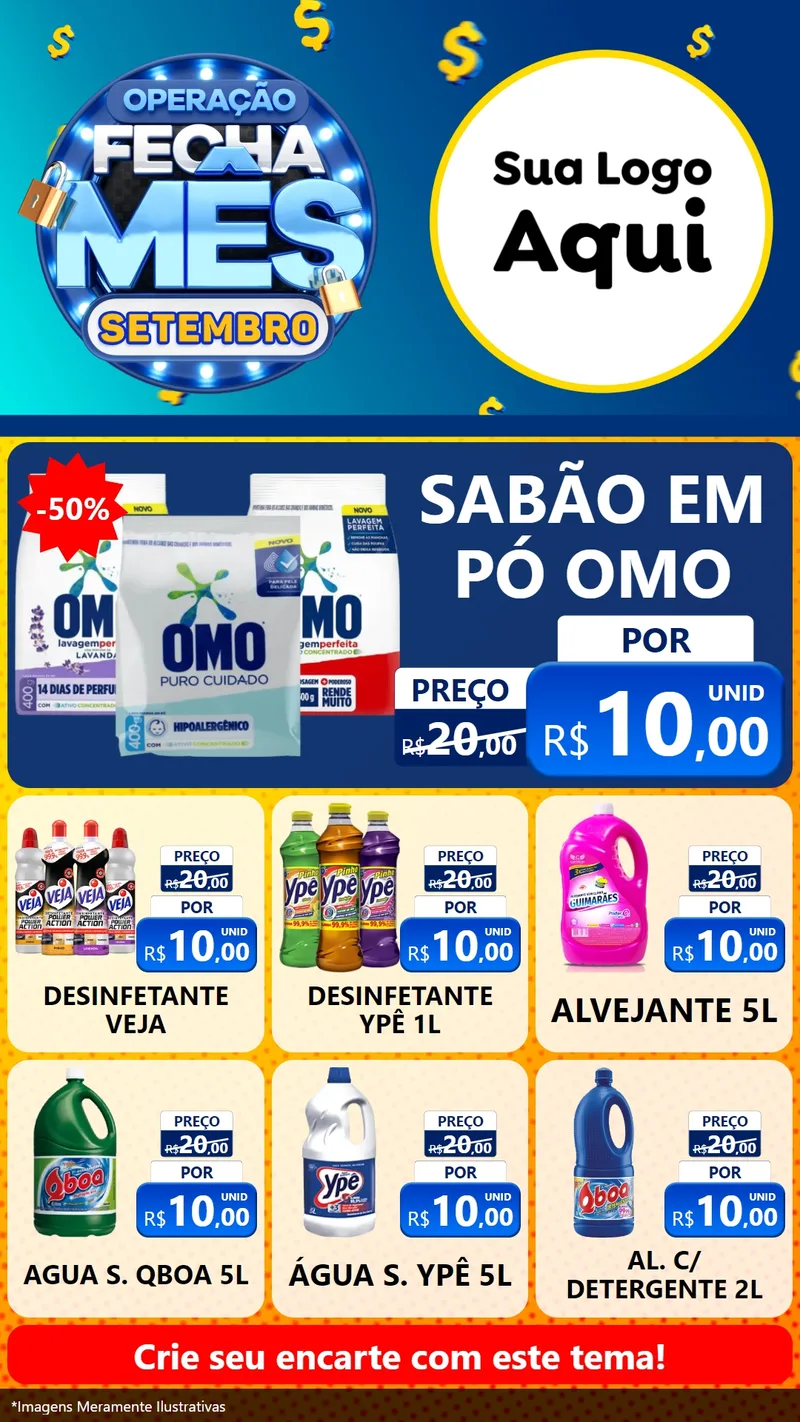 Modelo de Rede Social para Stories com o tema Operação Fecha Mês Setembro para Produtos de Limpeza