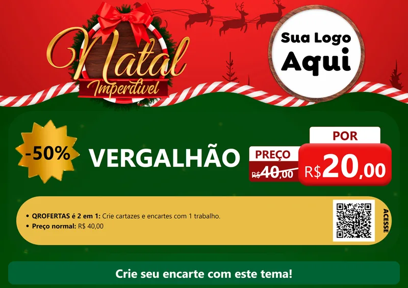 Modelo de Cartaz para Cartaz A4 Horizontal com o tema Natal Imperdível para Ferragens