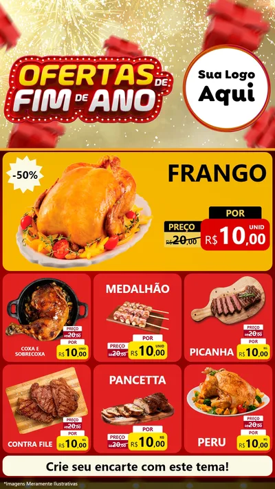 Modelo de Rede Social para Stories com o tema Ofertas de Fim de Ano para Assados