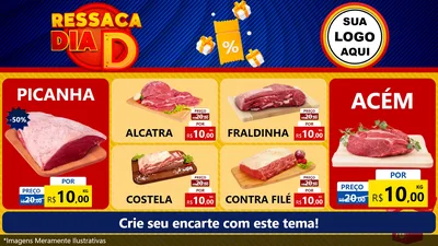 Modelo de TV para TV Horizontal com o tema Ressaca Dia D para Açougue