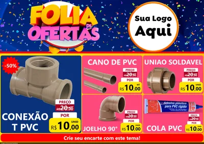Modelo de Encarte para Encarte A4 Horizontal com o tema Folia de Ofertas para Tubos e conexões