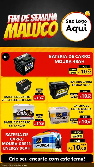 Modelo de TV para TV Vertical com o tema Final de Semana Maluco para Baterias Elétricas