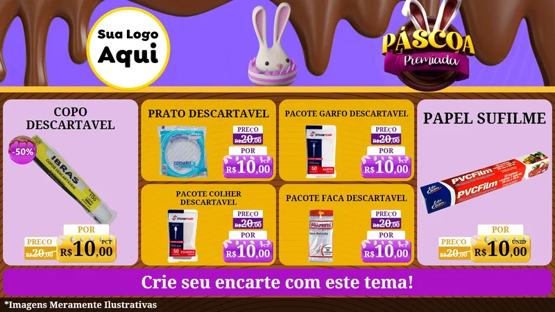 Modelo de TV para TV Horizontal com o tema Páscoa Premiada para Embalagens