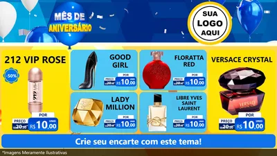 Modelo de TV para TV Horizontal com o tema Mês de Aniversário para Perfumes