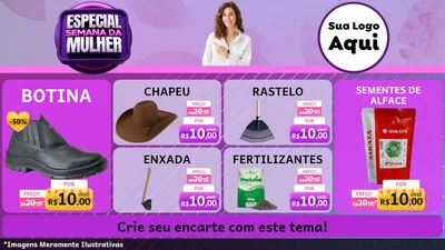 Modelo de TV para TV Horizontal com o tema Especial Semana da Mulher para Agropecuária
