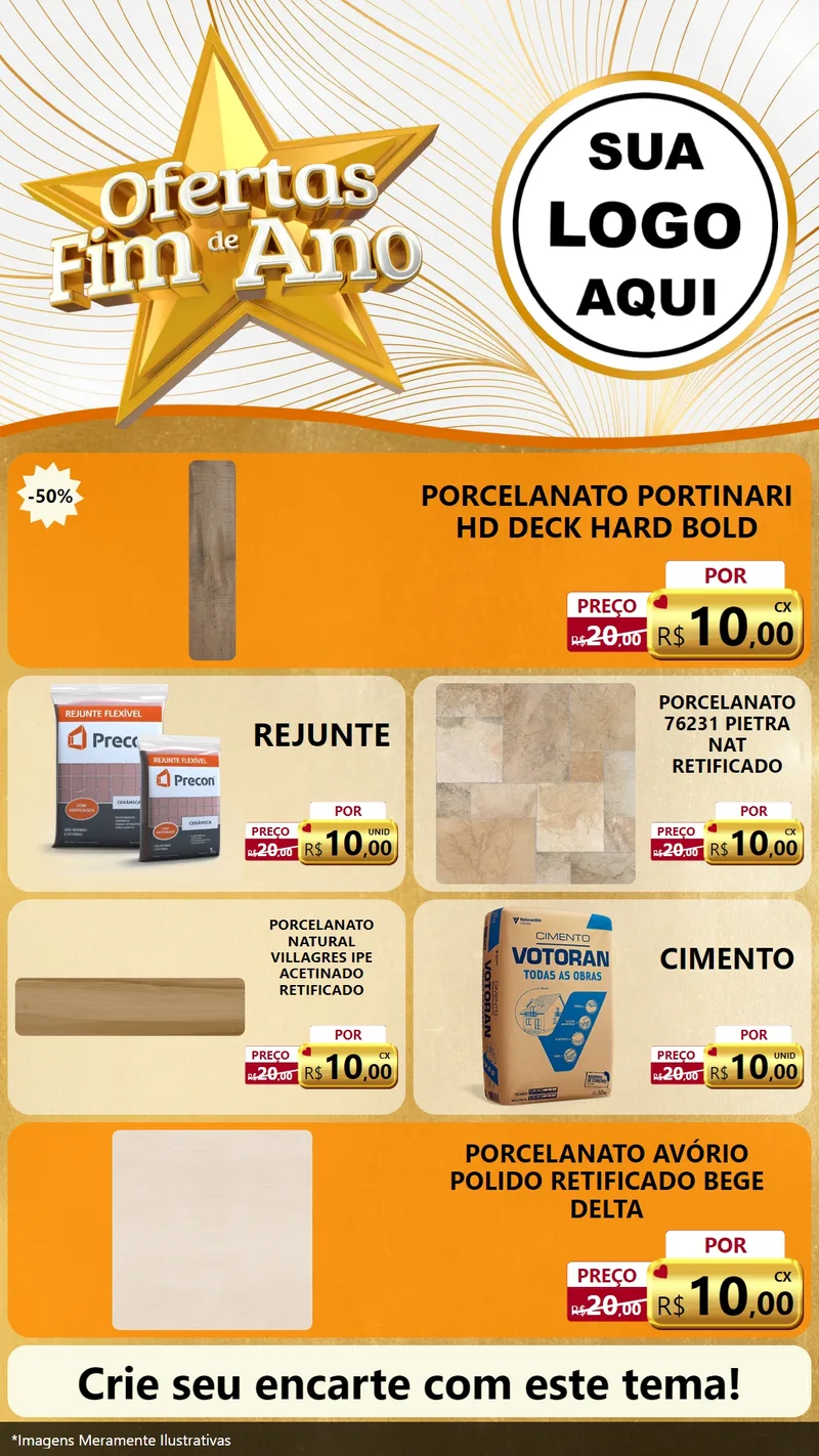 Modelo de TV para TV Vertical com o tema Ofertas Fim de Ano para Pisos e revestimentos