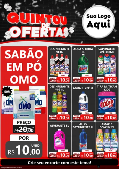 Modelo de Encarte para Encarte A4 Vertical com o tema Quintou de Ofertas para Produtos de Limpeza