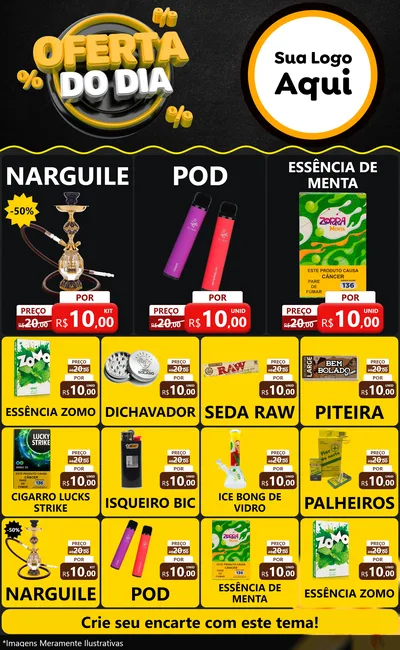 Modelo de Encarte para Encarte Grande com o tema Oferta Do Dia para Tabacaria