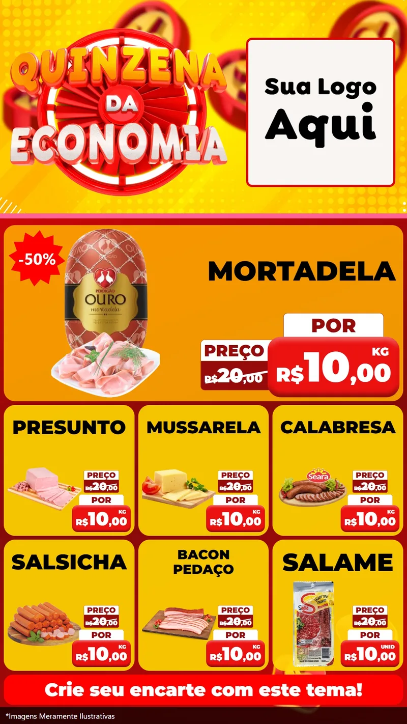 Modelo de Rede Social para Stories com o tema Quinzena Da Economia para Frios e Laticínios