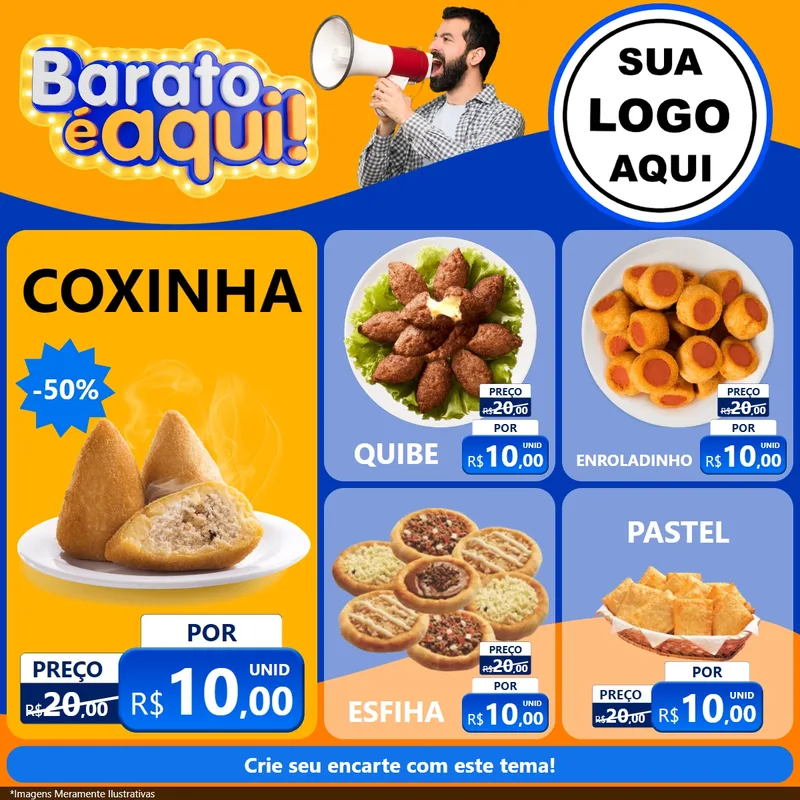 Modelo de Rede Social para Feed Facebook com o tema Barato é aqui para Salgadaria