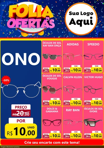 Modelo de Encarte para Encarte A4 Vertical com o tema Folia de Ofertas para Óticas