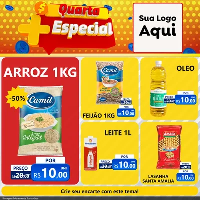 Modelo de Rede Social para Feed Facebook com o tema Quarta Mais Especial para Supermercado