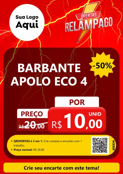 Modelo de Cartaz para Cartaz A4 Vertical com o tema Ofertas Relâmpago para Armarinho e Aviamentos
