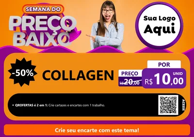 Modelo de Cartaz para Cartaz A4 Horizontal com o tema Semana do Preço Baixo para Suplementos alimentares