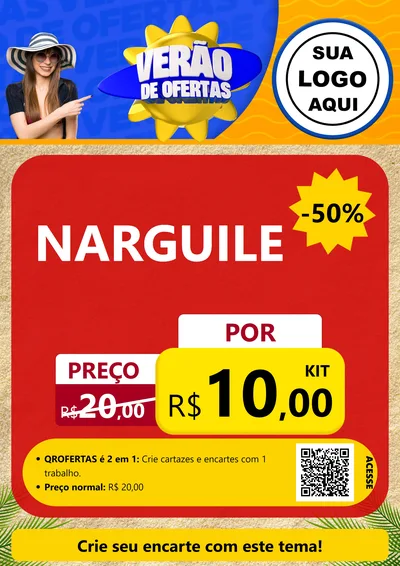 Modelo de Cartaz para Cartaz A4 Vertical com o tema Verão de Ofertas para Tabacaria