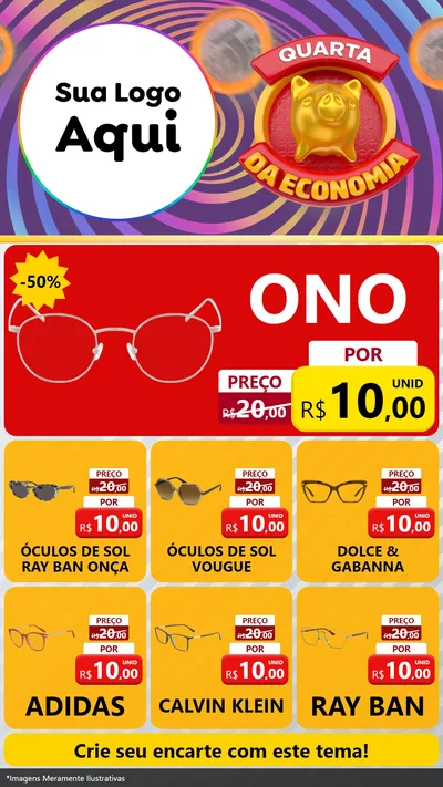 Modelo de Rede Social para Stories com o tema Quarta da Economia para Óticas