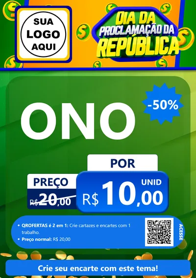 Modelo de Cartaz para Cartaz A4 Vertical com o tema Dia Da Proclamação da República para Óticas