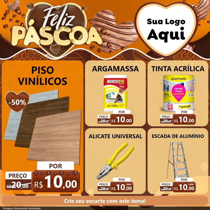 Modelo de Rede Social para Feed Facebook com o tema Feliz Páscoa para Material para Construção