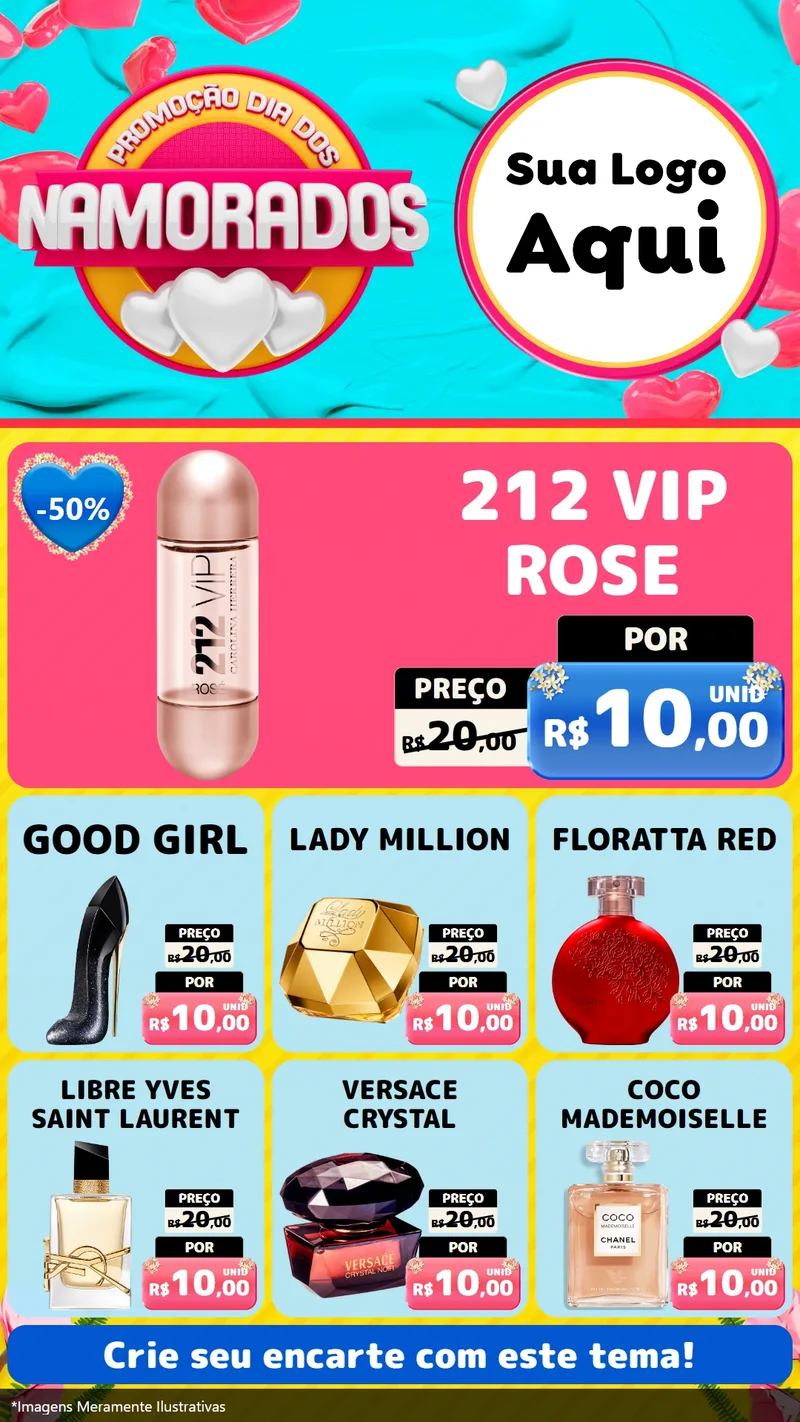 Modelo de Rede Social para Stories com o tema Promoção Dia dos Namorados para Perfumes