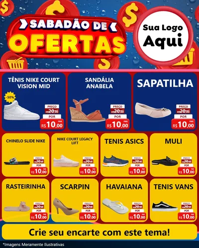 Modelo de Rede Social para Feed Instagram com o tema Sabadão de Ofertas para Calçados