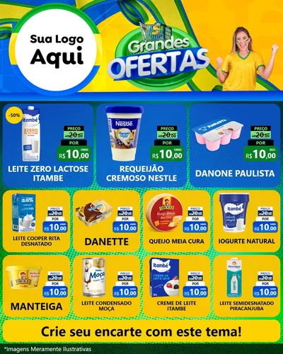Modelo de Rede Social para Feed Instagram com o tema Grandes Ofertas para Frios e Laticínios