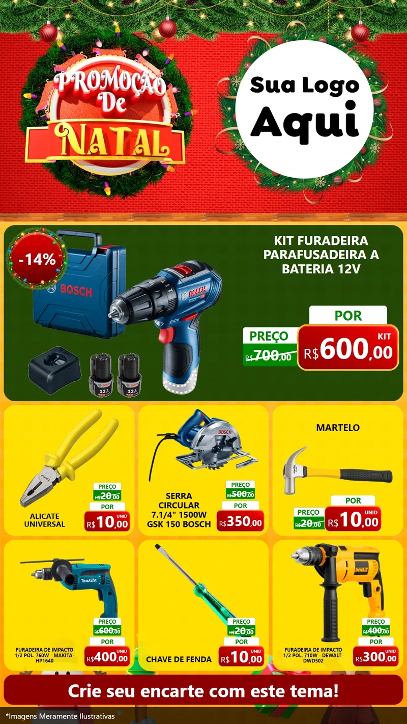 Modelo de Rede Social para Stories com o tema Promoção de Natal para Maquinas e Ferramentas