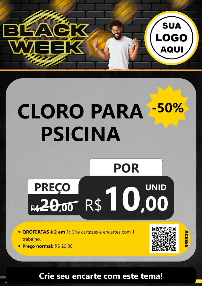 Modelo de Cartaz para Cartaz A4 Vertical com o tema Black Week para Produtos para Piscina