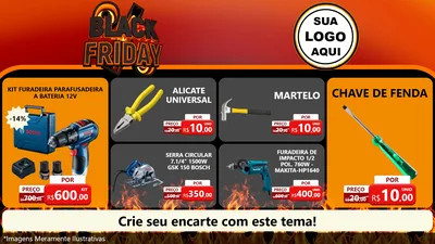 Modelo de TV para TV Horizontal com o tema Black Friday para Maquinas e Ferramentas