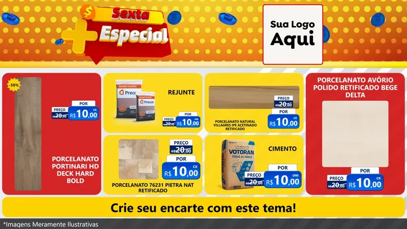 Modelo de TV para TV Horizontal com o tema Sexta Mais Especial para Pisos e revestimentos
