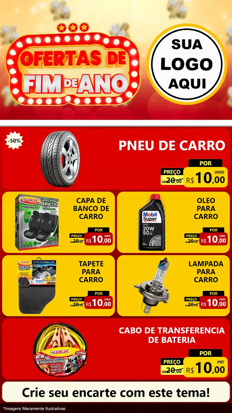 Modelo de TV para TV Vertical com o tema Ofertas de Fim de Ano para Auto peças