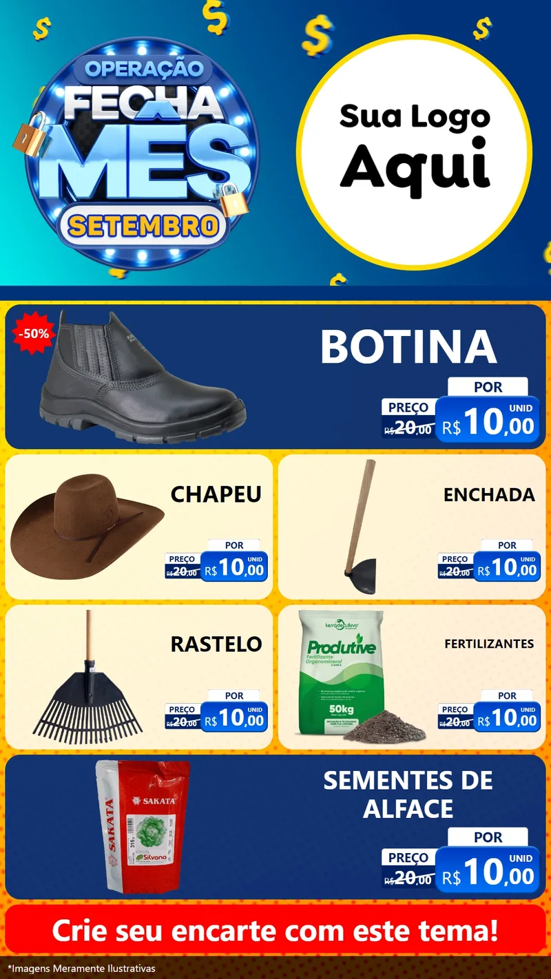Modelo de TV para TV Vertical com o tema Operação Fecha Mês Setembro para Agropecuária