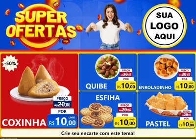 Modelo de Encarte para Encarte A4 Horizontal com o tema Super Ofertas