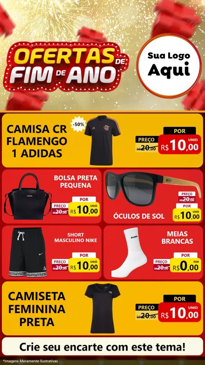 Modelo de TV para TV Vertical com o tema Ofertas de Fim de Ano para Roupas e acessórios