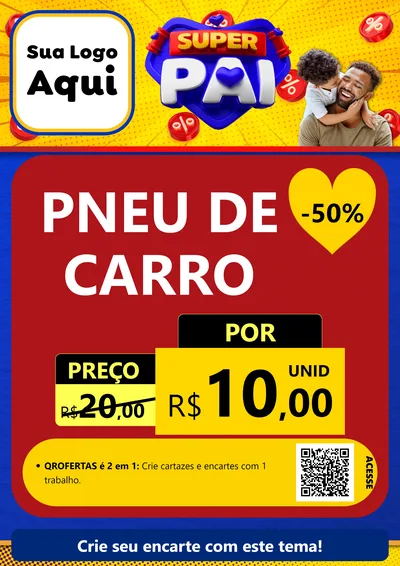 Modelo de Cartaz para Cartaz A4 Vertical com o tema Super Pai para Auto peças